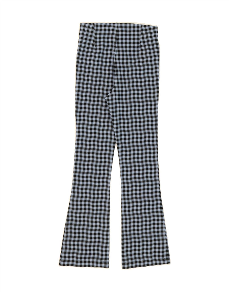 ZARA Womens Bootcut Casual Trousers XS W24 L26 Blue Gingham Viscose Vintage Zara and Second-Hand Zara from Messina Hembry 