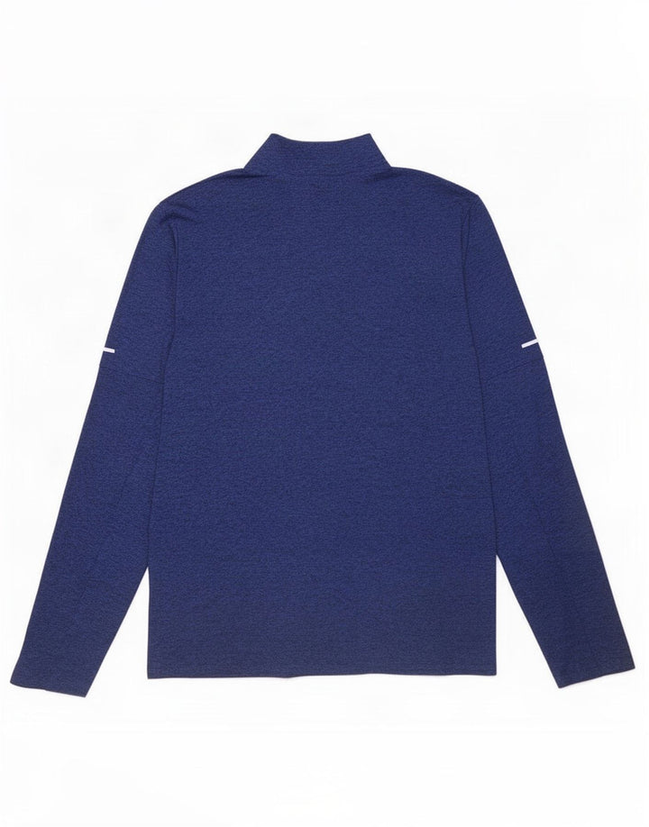 Nike Mens Dri Fit Zip Neck Pullover Tracksuit Top Small Blue Flecked