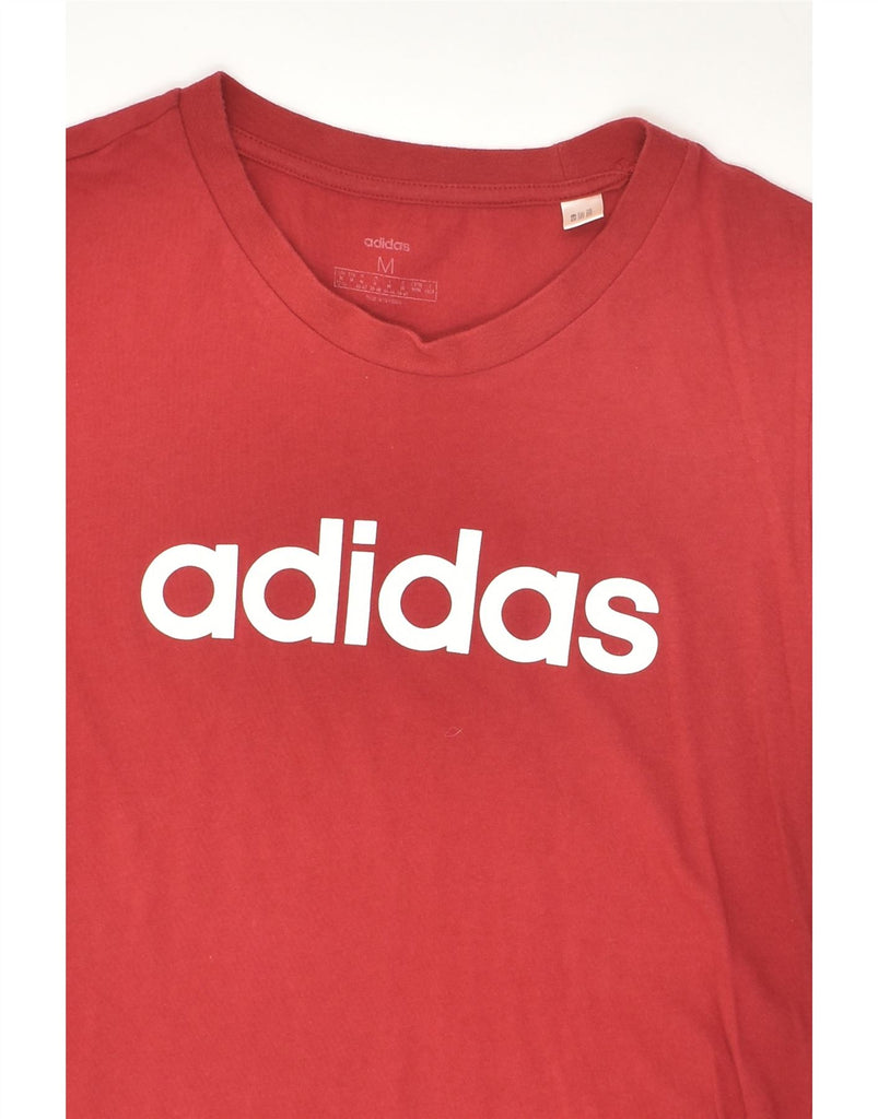 ADIDAS Womens Graphic T-Shirt Top UK 12/14 Medium Red Cotton | Vintage Adidas | Thrift | Second-Hand Adidas | Used Clothing | Messina Hembry 