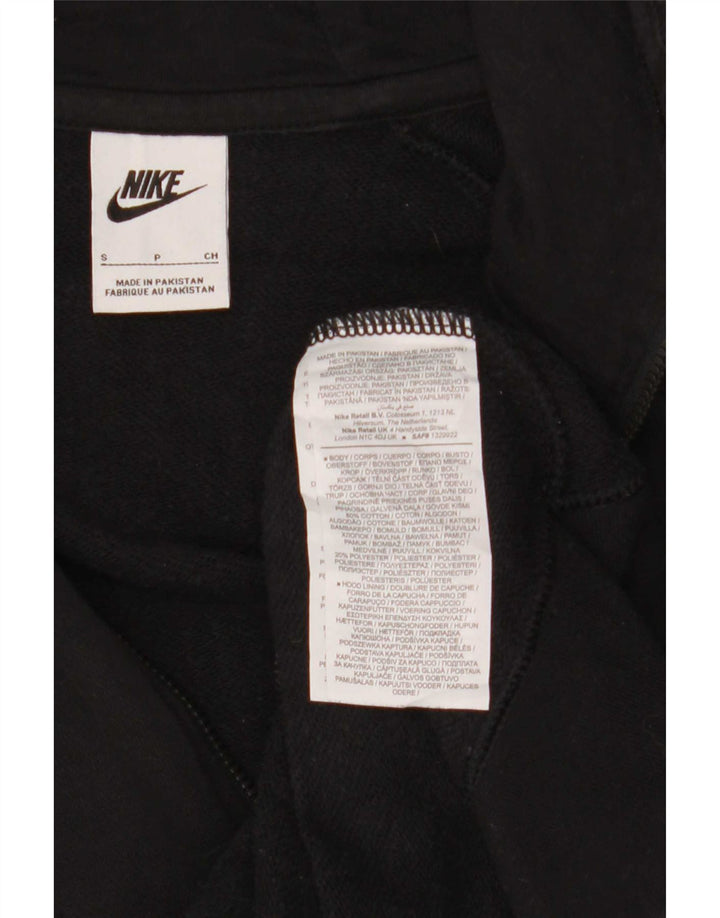 Nike Mens Zip Hoodie Sweater Small Black Cotton