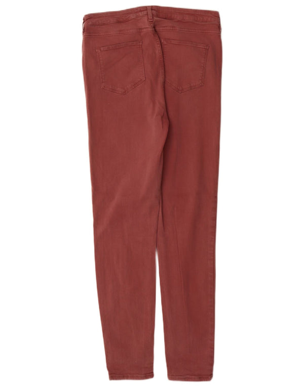 Fat Face Womens Skinny Jeans UK 14 Large W30 L30 Burgundy Cotton