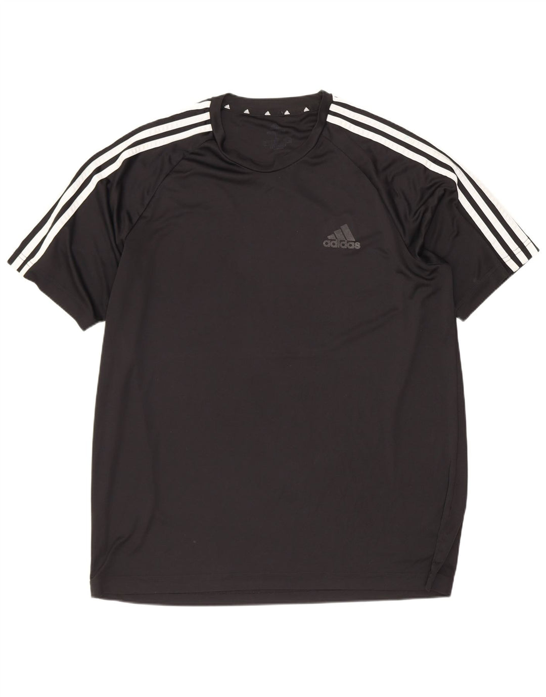 Adidas Mens T-Shirt Top Large Black Polyester Sports