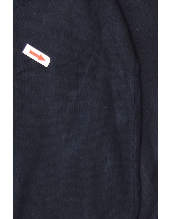 Marks & Spencer Mens V-Neck Jumper Sweater XL Navy Blue Cotton