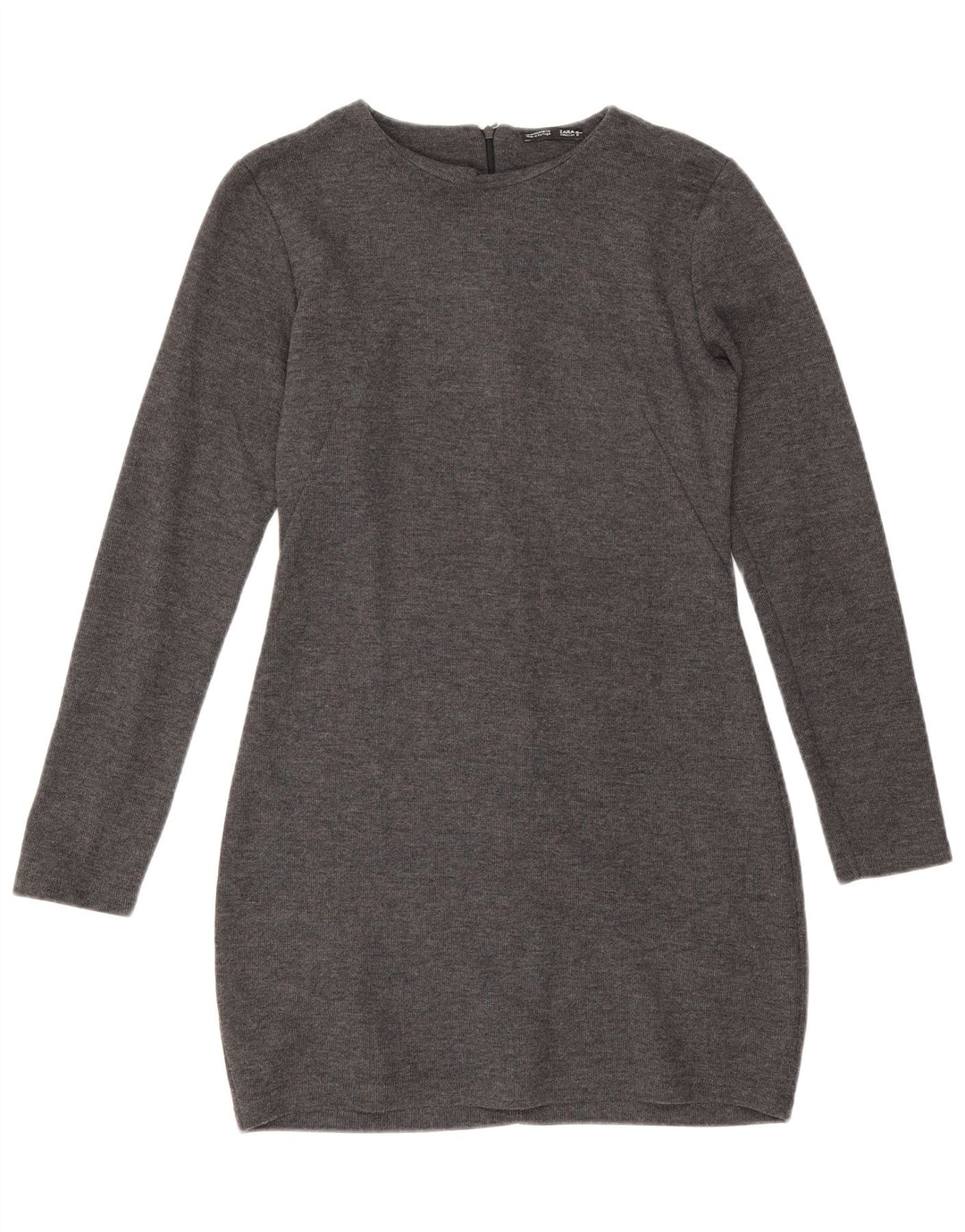 Zara Womens Long Sleeve Jumper Dress UK 12 Medium Grey