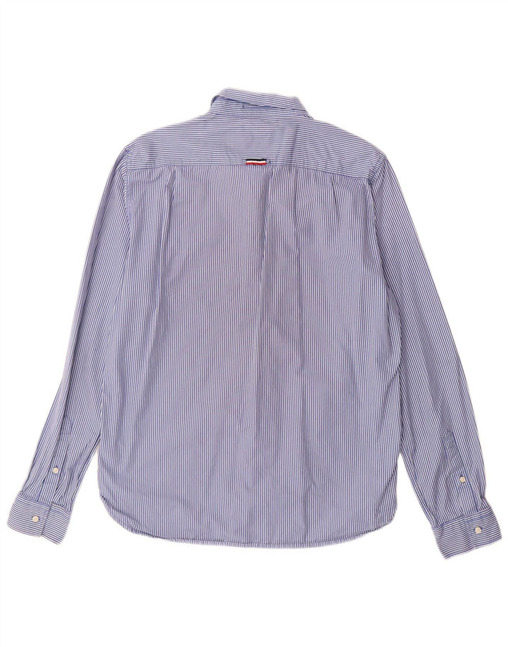 Superdry Mens Shirt XL Blue Pinstripe Cotton