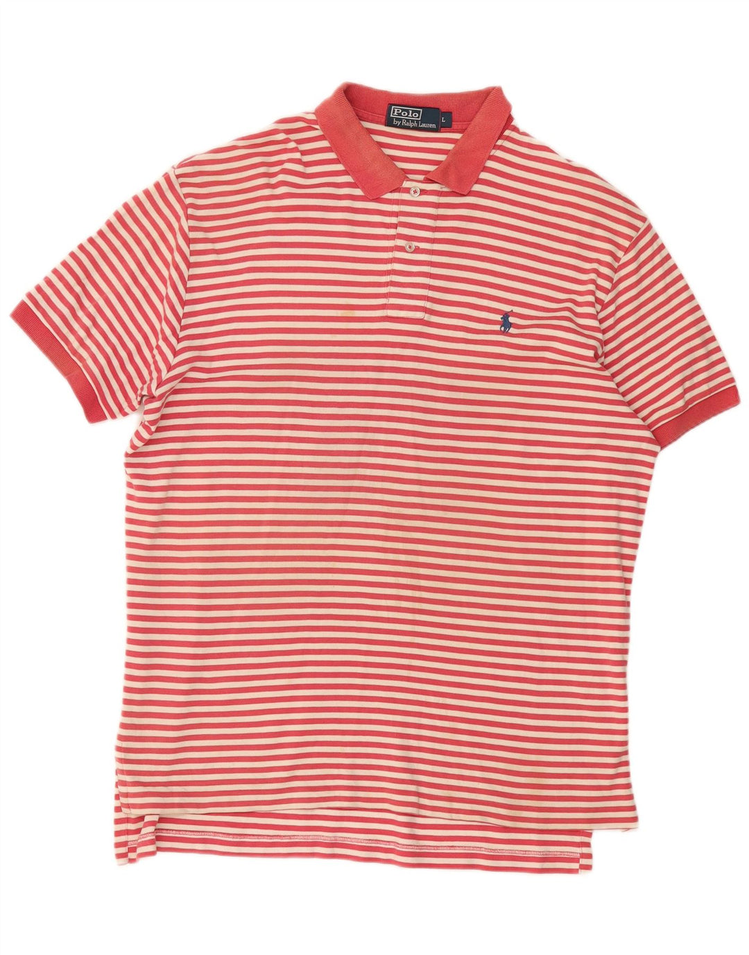 Polo Ralph Lauren Mens Shirt Large Red Striped Cotton