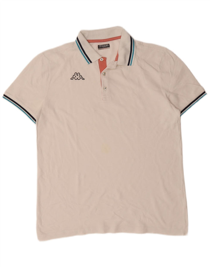 Kappa Mens Polo Shirt Large White Cotton