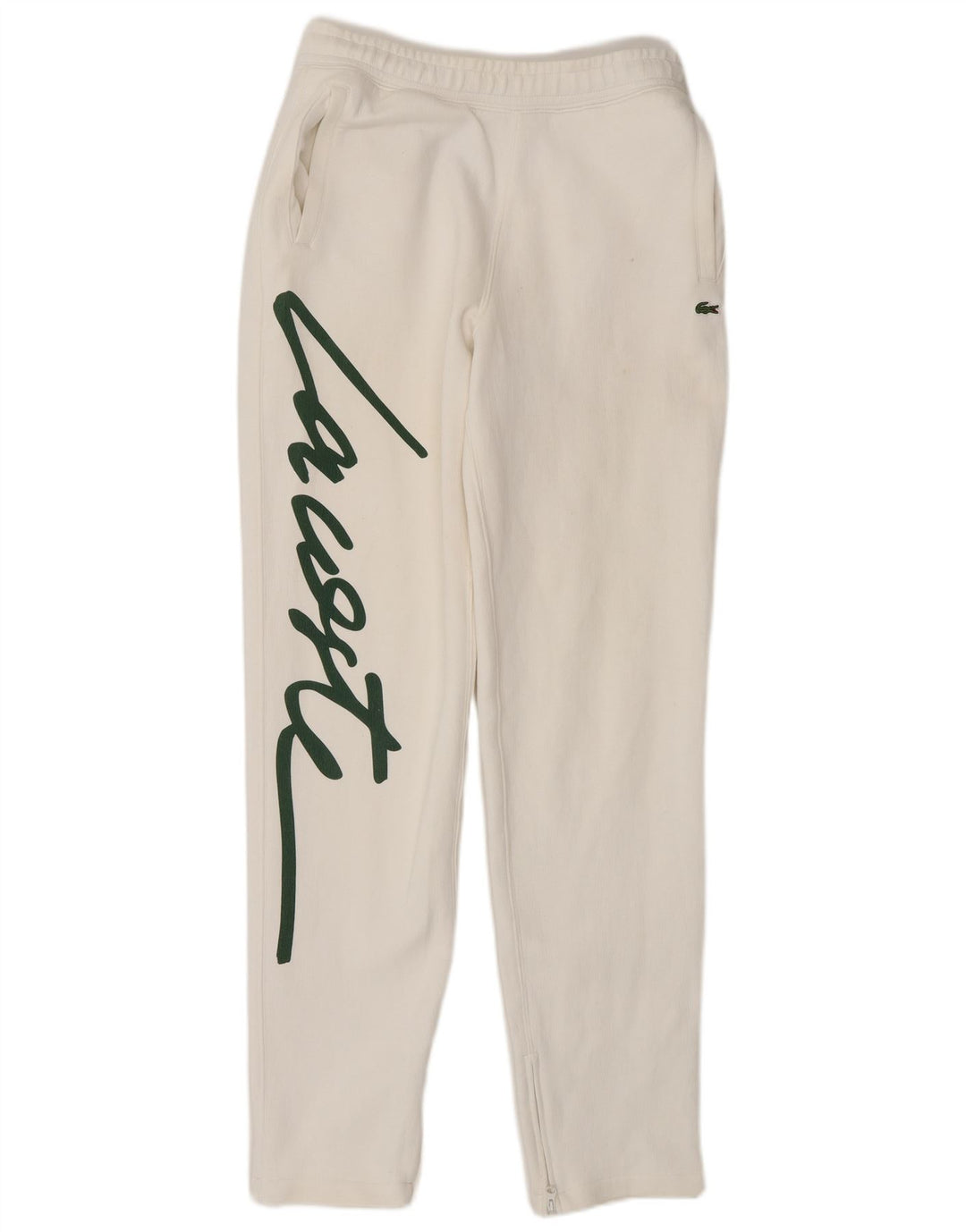 Lacoste Mens Graphic Tracksuit Trousers XS White Cotton