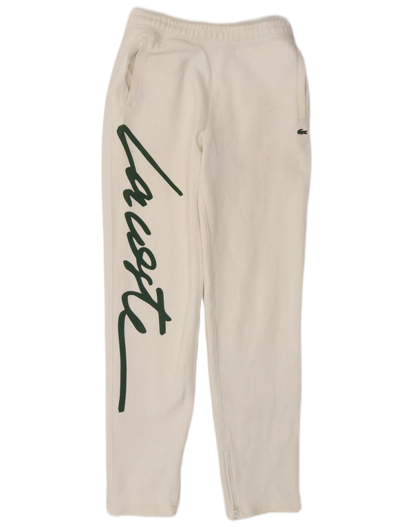 Lacoste Mens Graphic Tracksuit Trousers XS White Cotton