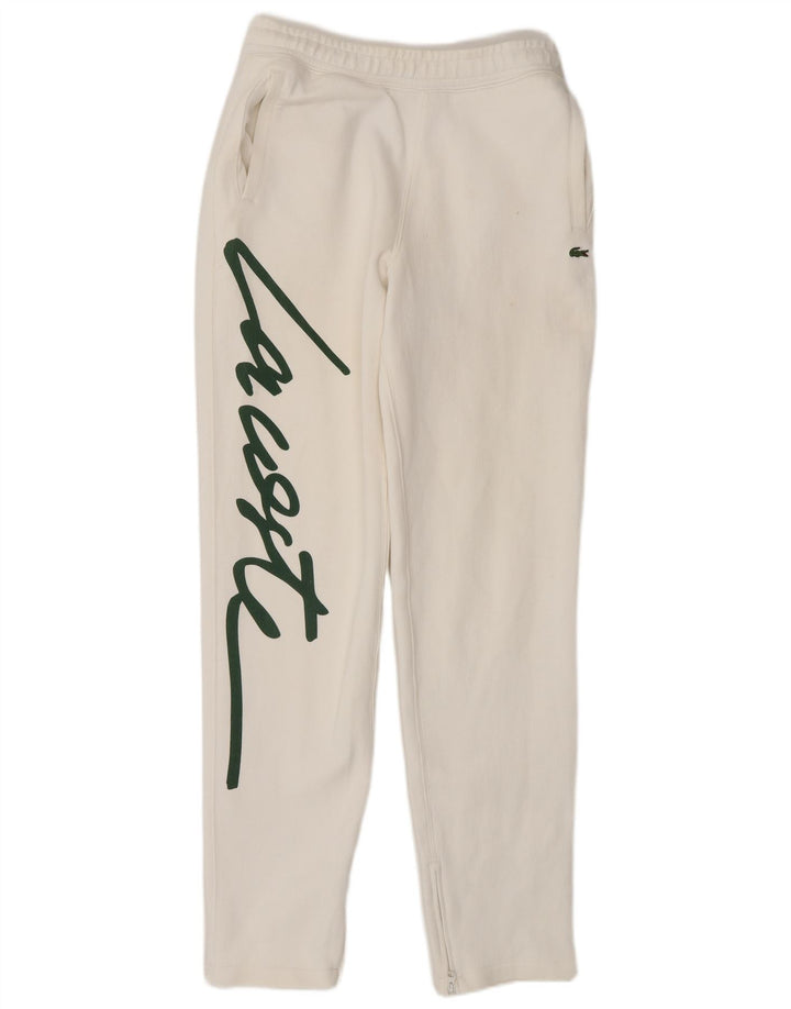 Lacoste Mens Graphic Tracksuit Trousers XS White Cotton
