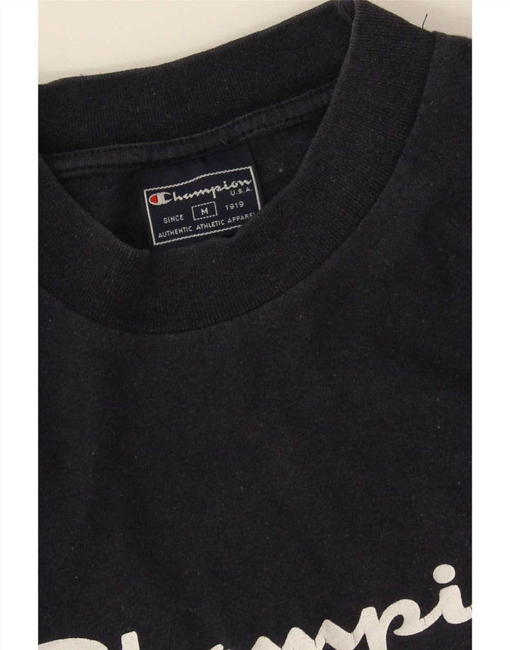Champion Mens Graphic T-Shirt Top Medium Navy Blue