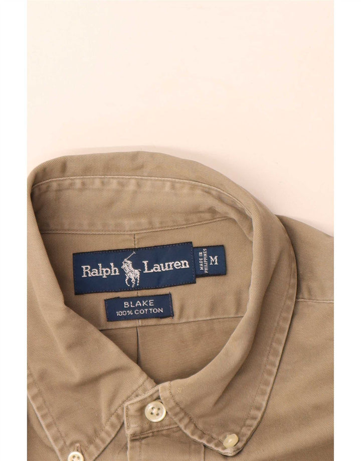 Ralph Lauren Mens Blake Loose Fit Shirt Medium Beige Cotton