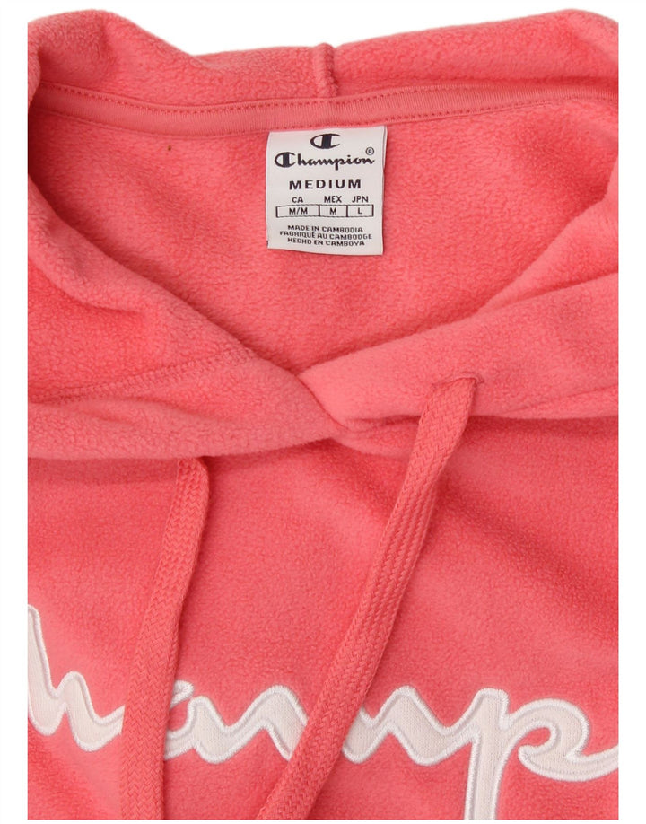 CHAMPION Womens Graphic Fleece Jumper UK 14 Medium Pink