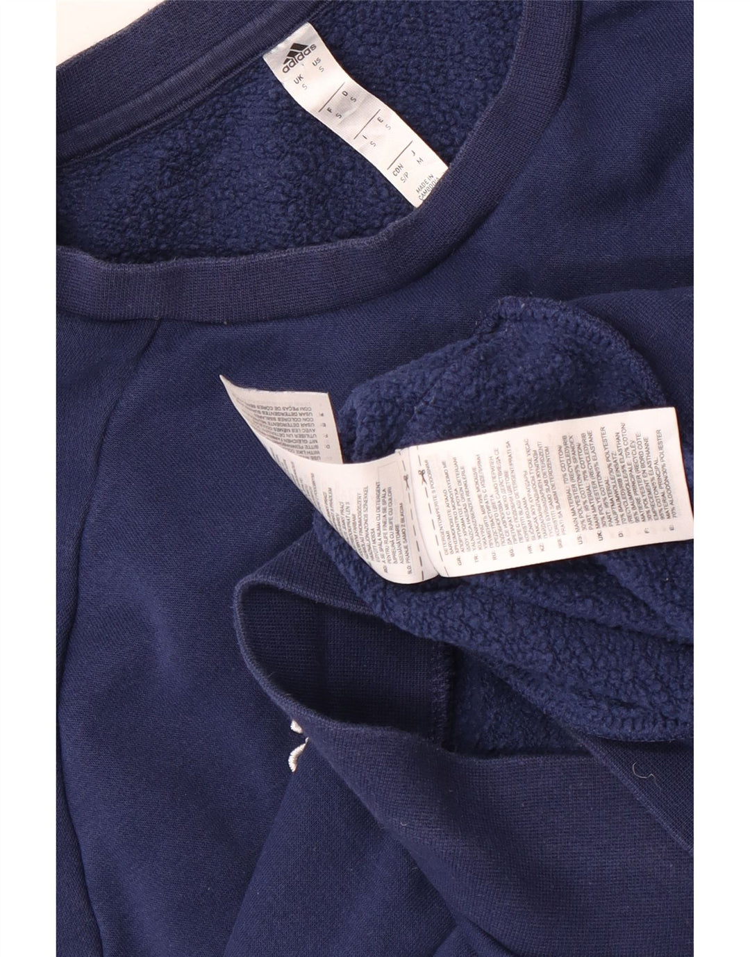 Adidas Mens Sweatshirt Jumper Small Navy Blue Cotton