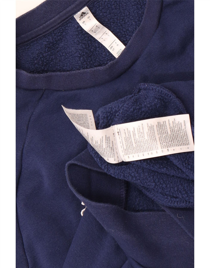 Adidas Mens Sweatshirt Jumper Small Navy Blue Cotton
