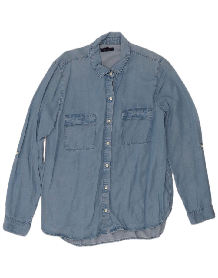 Gap Womens Denim Shirt UK 14 Medium Blue Lyocell