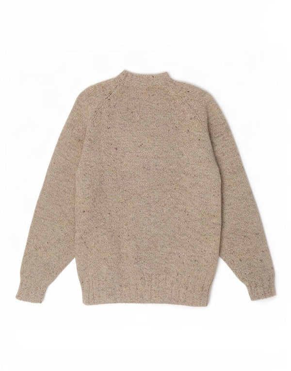 Enara Maglie Mens Boat Neck Jumper Sweater Medium Beige Flecked Wool