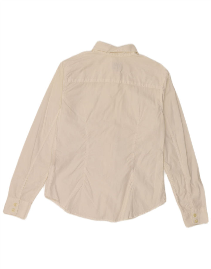 Calvin Klein Womens Shirt Small Off White Cotton