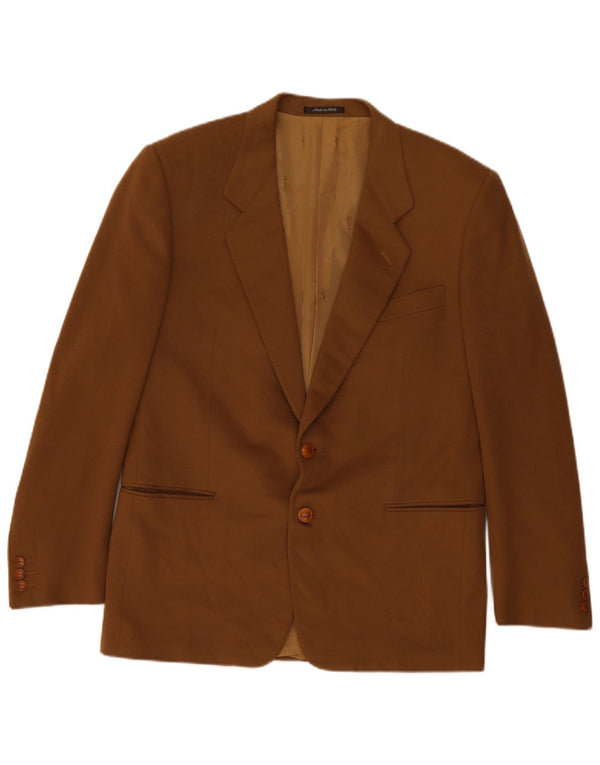 YVES SAINT LAURENT Mens 2 Button Blazer Jacket IT 52 XL Brown Wool