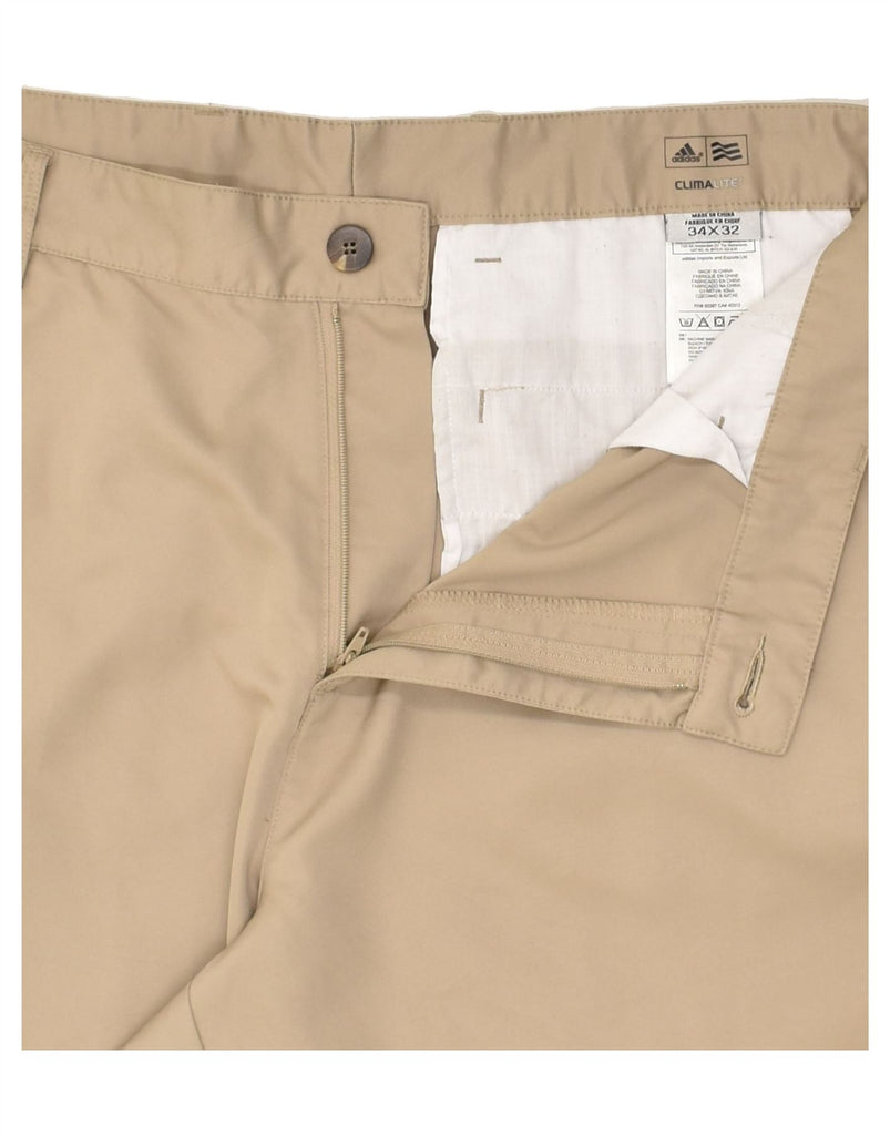 ADIDAS Mens Climalite Straight Chino Trousers W34 L32 Brown Polyester | Vintage Adidas | Thrift | Second-Hand Adidas | Used Clothing | Messina Hembry 