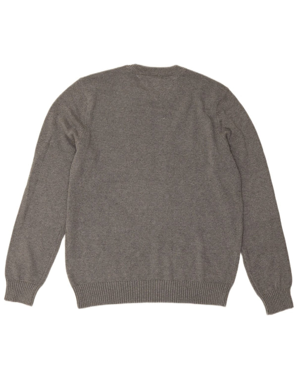 Tommy Hilfiger Mens Crew Neck Jumper Sweater Large Grey Cotton