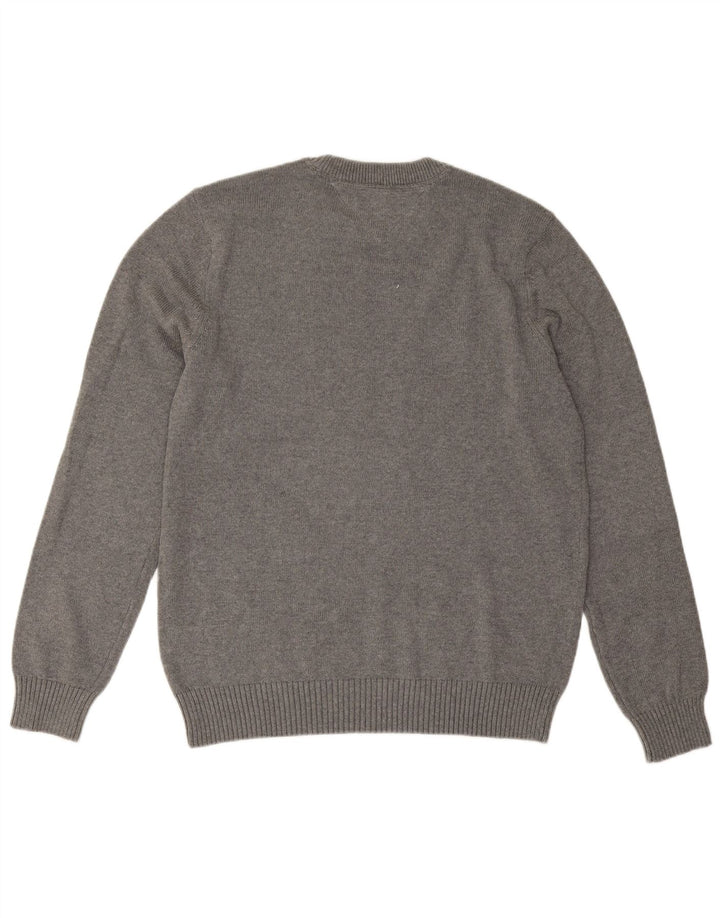 Tommy Hilfiger Mens Crew Neck Jumper Sweater Large Grey Cotton