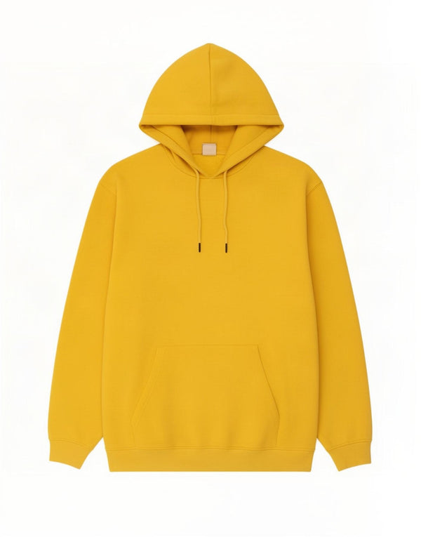 Zara Mens Hoodie Jumper XL Yellow Cotton