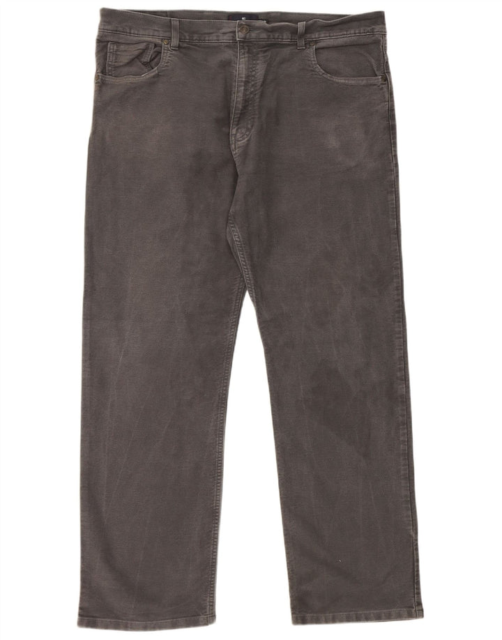 Marks & Spencer Mens Blue Harbour Straight Casual Trousers W40 L31 Grey
