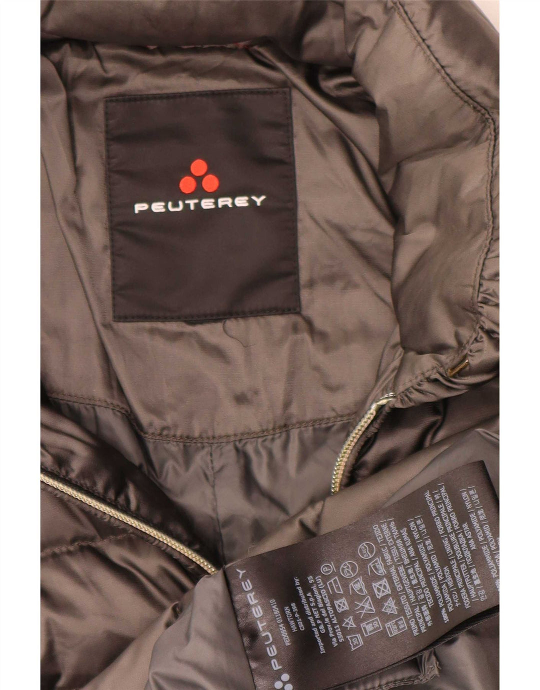 PEUTEREY Womens Padded Coat UK 14 Medium Grey Polyamide