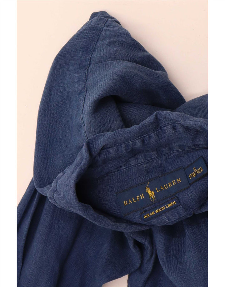 Ralph Lauren Mens Shirt Small Navy Blue Linen