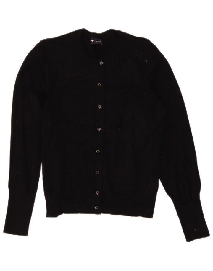 Marks & Spencer Womens Cardigan Sweater UK 12 Medium Black Viscose
