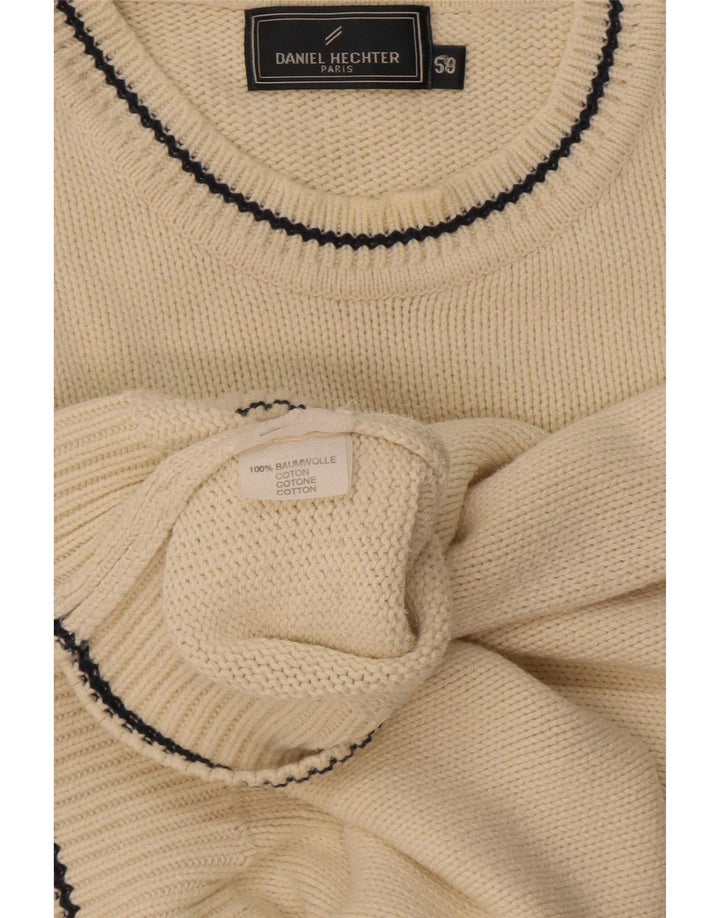 Daniel Hechter Mens Crew Neck Jumper Sweater IT 58 3XL Beige Cotton