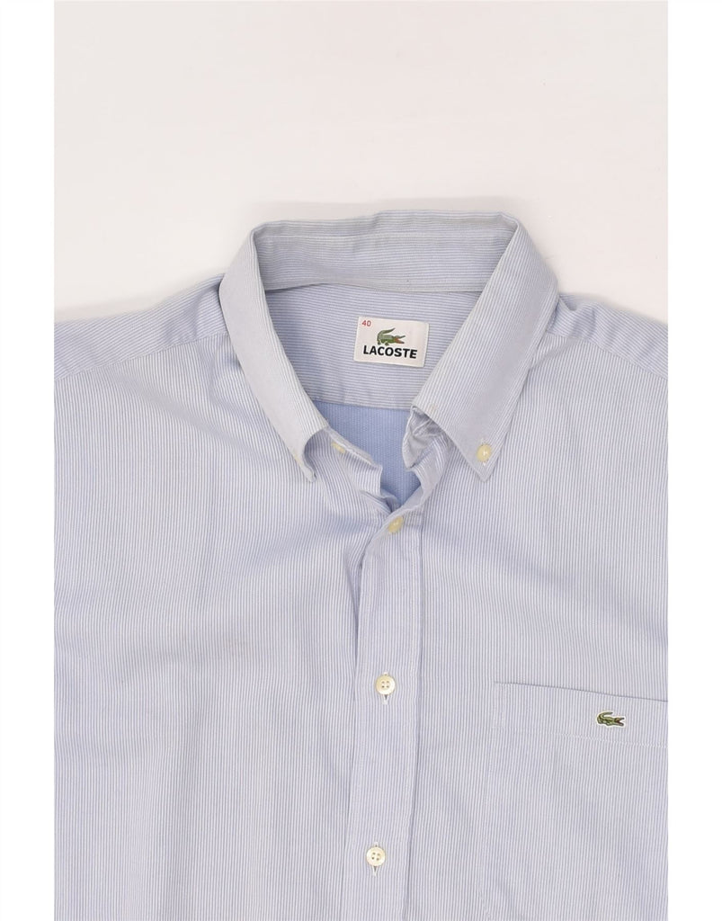 LACOSTE Mens Shirt Size 40 Medium Blue Pinstripe Cotton | Vintage Lacoste | Thrift | Second-Hand Lacoste | Used Clothing | Messina Hembry 