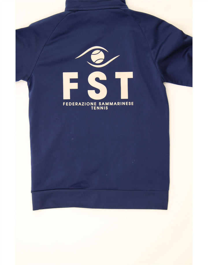 ADIDAS Boys Graphic Tracksuit Top Jacket 7-8 Years Navy Blue Polyester Vintage Adidas and Second-Hand Adidas from Messina Hembry 