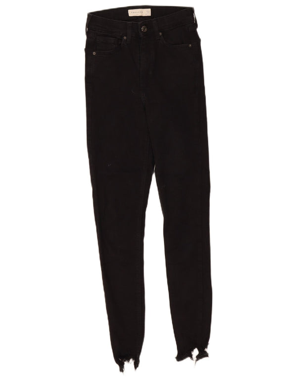 Topshop Womens Jamie Skinny Jeans W25 L27 Black Cotton
