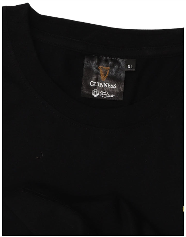 Guinness Womens Graphic T-Shirt Top UK 18 XL Black Cotton