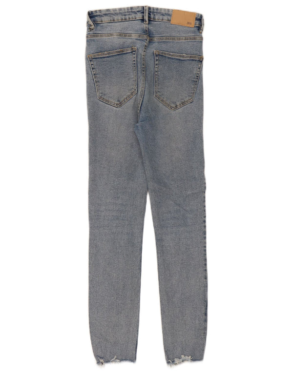Zara Womens Distressed High Waist Skinny Jeans EU 36 XS W26 L27 Blue