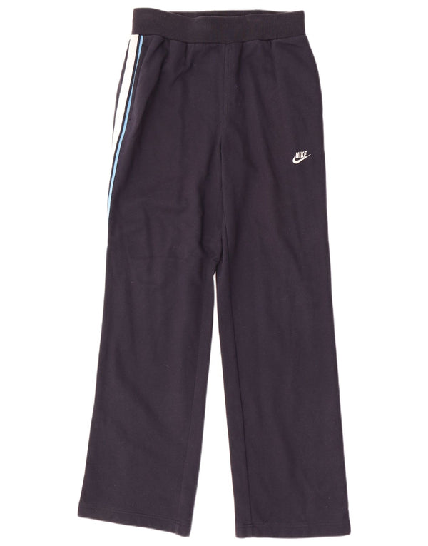 NIKE Boys Tracksuit Trousers 13-14 Years XL Navy Blue Colourblock Cotton
