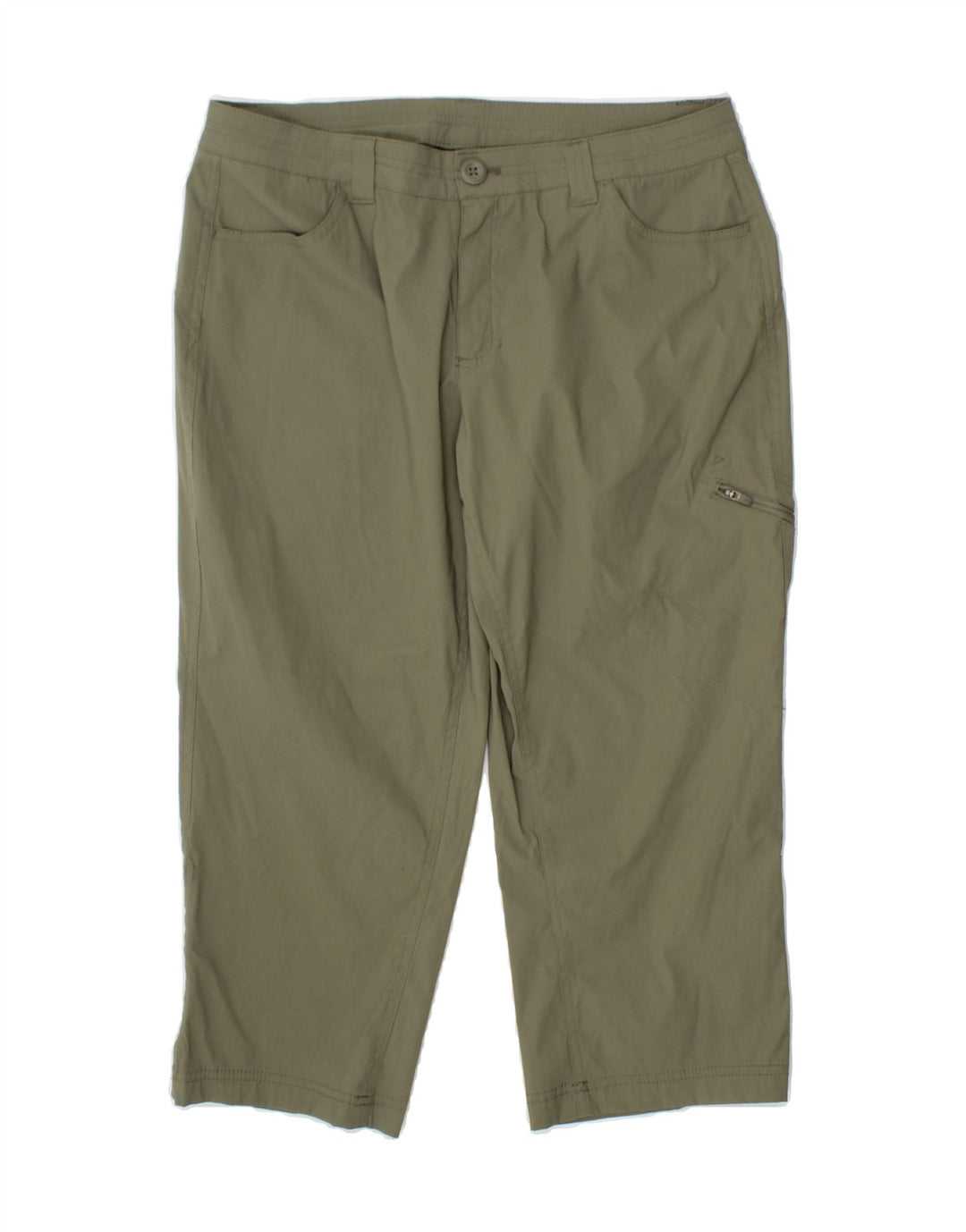 EDDIE BAUER Womens Capri Trousers US 10 Large W32 L20 Khaki Nylon Vintage Eddie Bauer and Second-Hand Eddie Bauer from Messina Hembry 