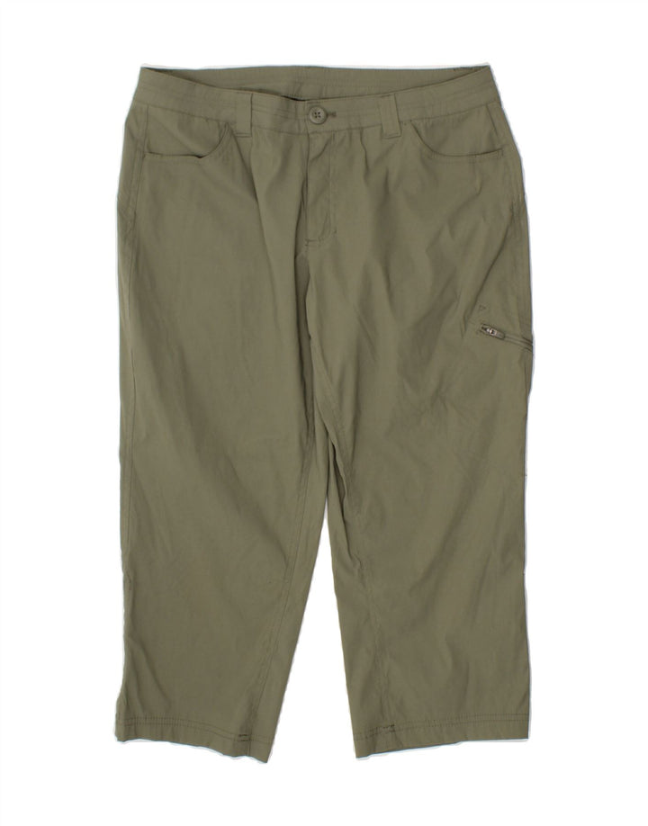 EDDIE BAUER Womens Capri Trousers US 10 Large W32 L20 Khaki Nylon Vintage Eddie Bauer and Second-Hand Eddie Bauer from Messina Hembry 