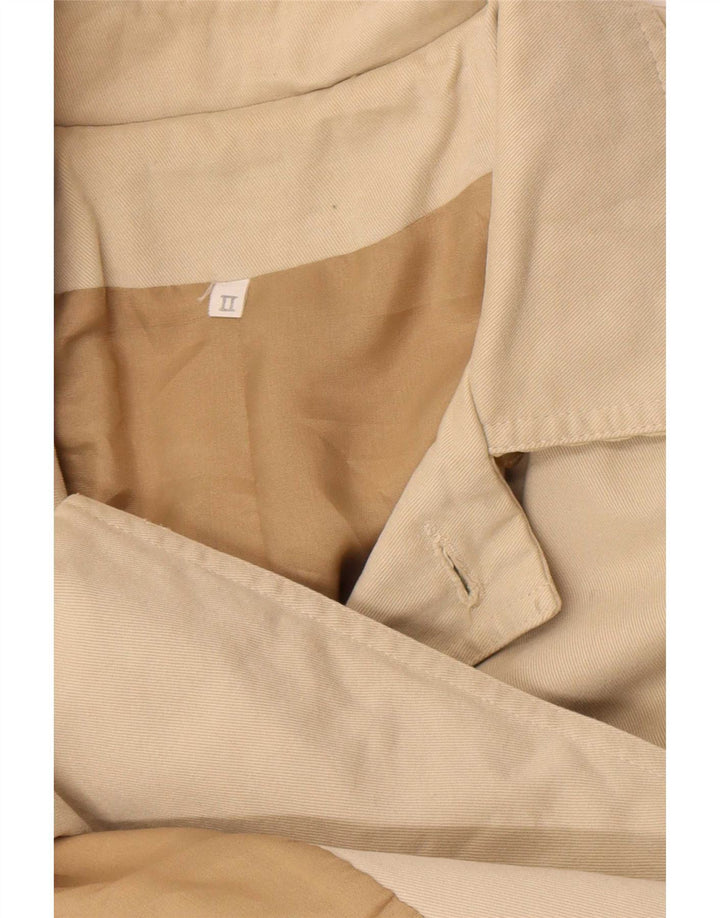 Vintage Womens Double Breasted Coat UK 14 Large Beige