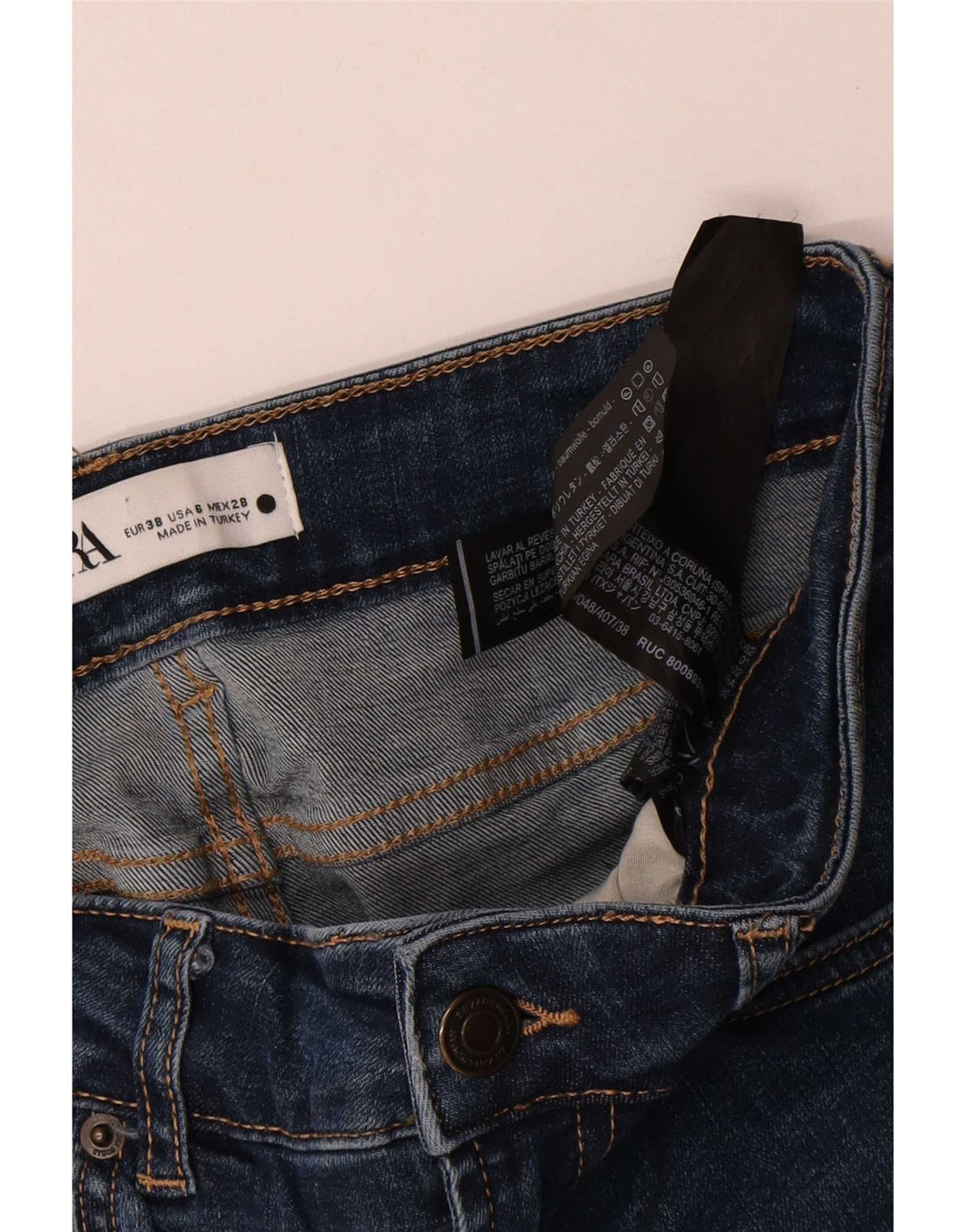Zara Womens Bootcut Jeans EU 38 Small W28 L32 Navy Blue Cotton