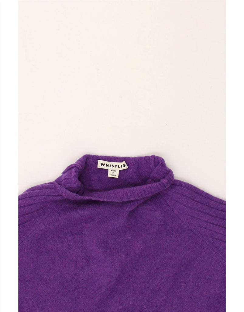 WHISTLES Womens Turtle Neck Jumper Sweater UK 16 Large Purple Merino Wool | Vintage Whistles | Thrift | Second-Hand Whistles | Used Clothing | Messina Hembry 