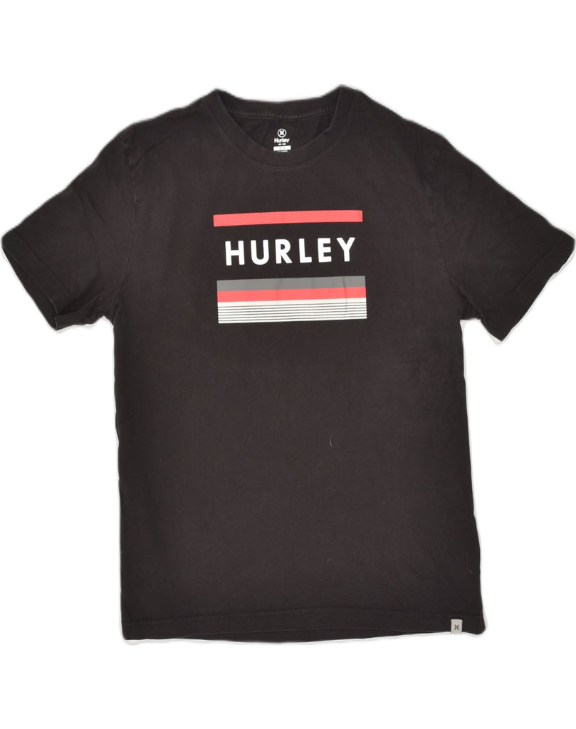 HURLEY Womens Graphic T-Shirt Top UK 14 Medium Black Cotton | Vintage Hurley | Thrift | Second-Hand Hurley | Used Clothing | Messina Hembry 