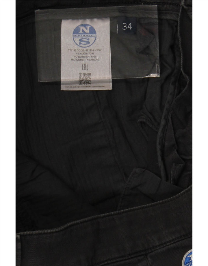 North Sails Mens Cargo Shorts W34 Large Grey Cotton
