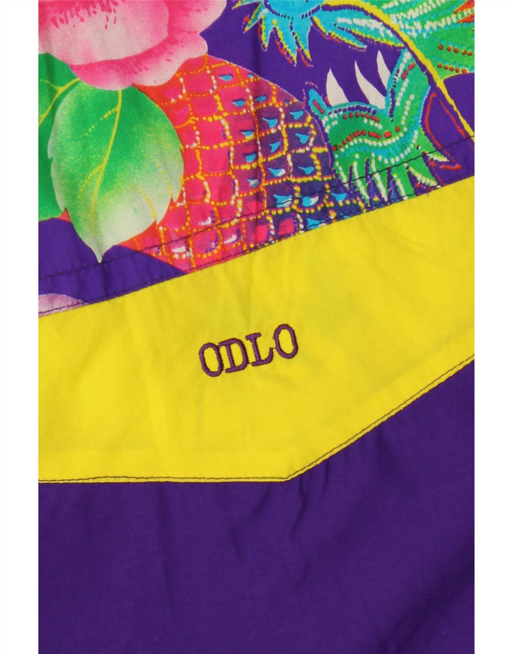 ODLO Womens Oversized Anorak Jacket EU 36 Small Purple Floral Polyester