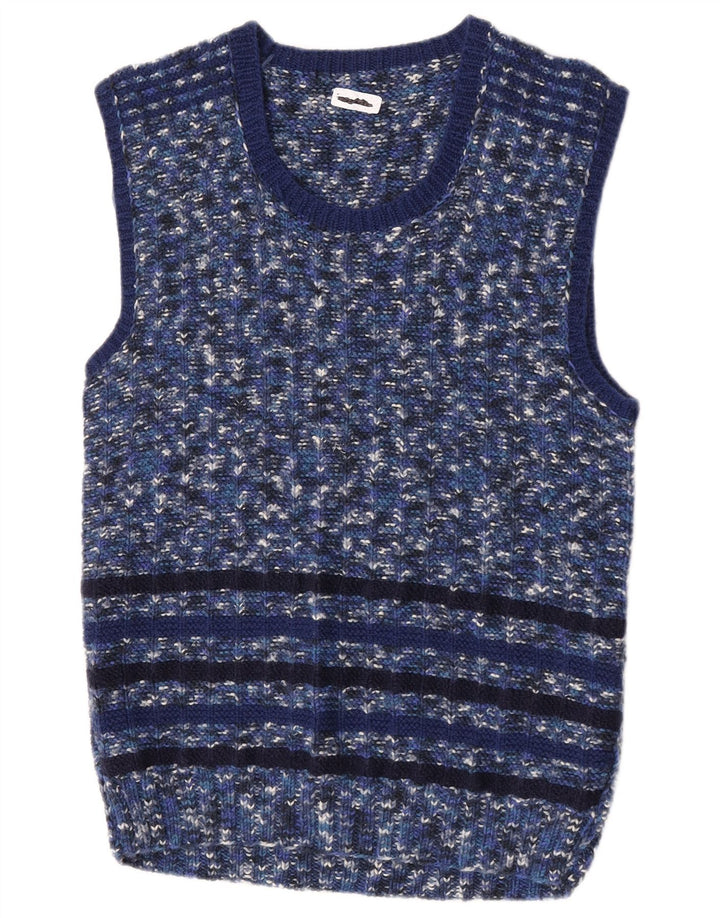 Vintage Mens Vest Tank Top Small Blue Flecked