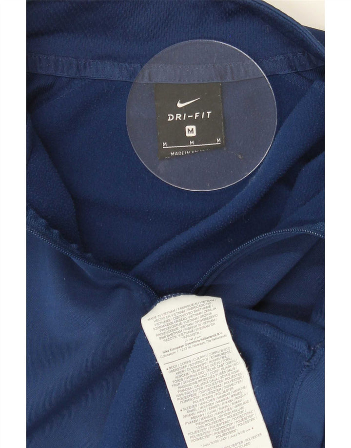 Nike Mens Dri Fit Graphic Zip Neck Pullover Tracksuit Top Medium Navy Blue