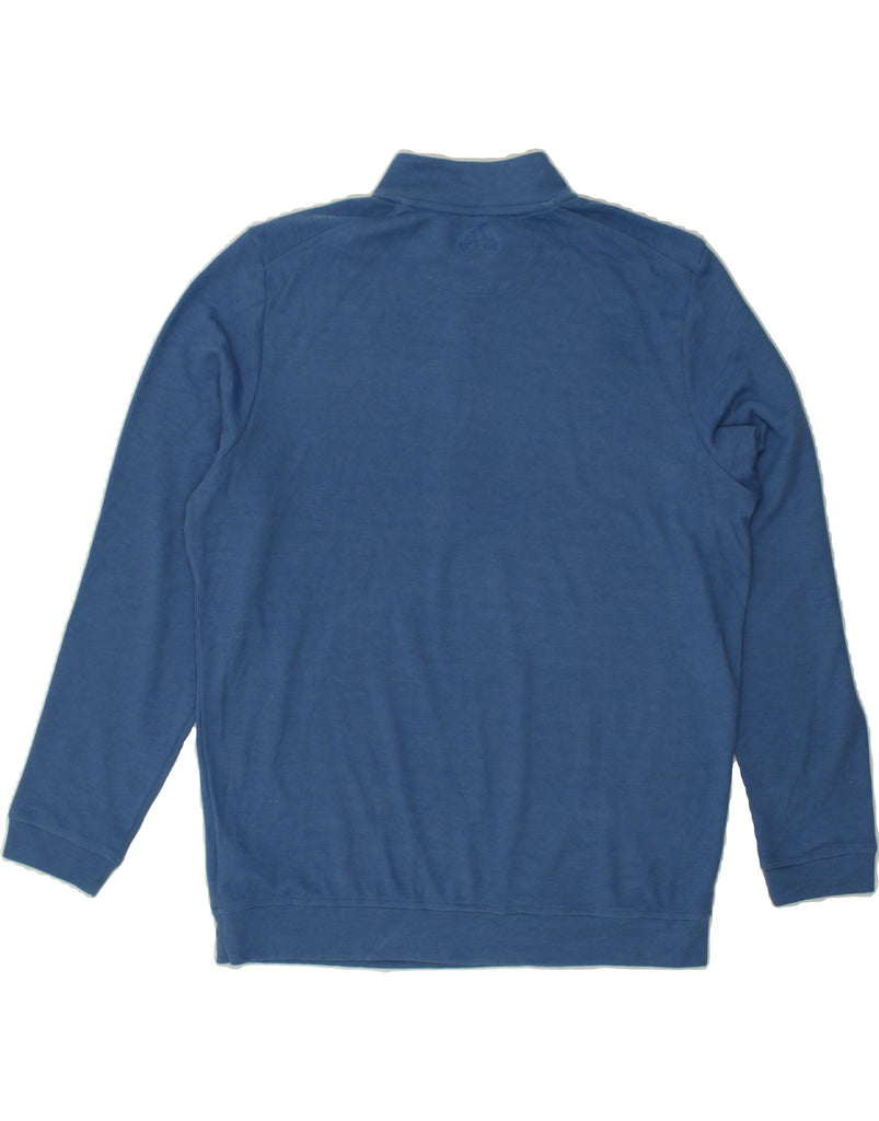 ADIDAS Mens Zip Neck Sweatshirt Jumper Large Blue Polyester | Vintage Adidas | Thrift | Second-Hand Adidas | Used Clothing | Messina Hembry 