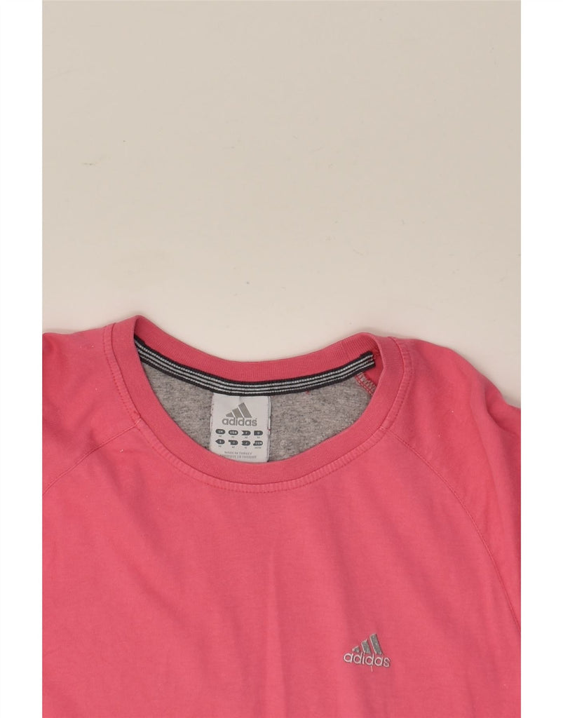 ADIDAS Womens T-Shirt Top UK 12 Medium Pink Cotton | Vintage Adidas | Thrift | Second-Hand Adidas | Used Clothing | Messina Hembry 